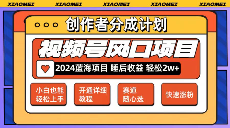 微信视频号大风口项目 轻松月入2w+ 多赛道选择，可矩阵，玩法简单轻松上手-优知识