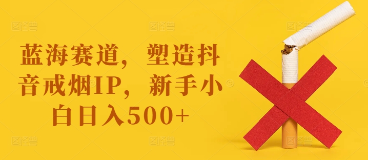 瀚海跑道，营造抖音视频戒烟戒酒IP，新手入门日入500 【揭密】-优知识