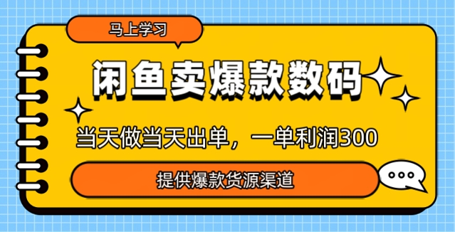 淘宝闲鱼爆款货源，那天做当日开单，一单利润3张-优知识