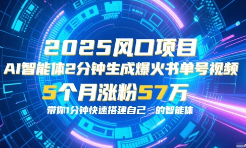 AI智能体2分钟一键生成爆火书单号原创视频，5个月涨粉57w，带你零代码1分钟搭建智能体-优知识