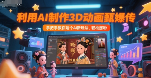 利用AI制作3D动画甄嬛传，流量爆了，手把手教你这个AI新玩法，轻松涨粉-优知识