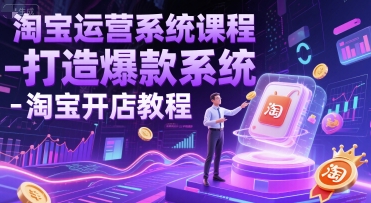 淘宝运营系统课程-打造爆款系统-淘宝开店教程-优知识