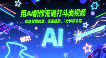 用AI制作荒诞打斗类视频，吸睛效果拉满，条条爆款，1分钟教会你-优知识