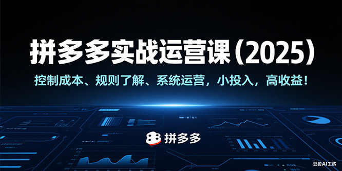拼多多实战运营课（2025），控制成本、规则了解、系统运营，小投入，高收益！-知学云创