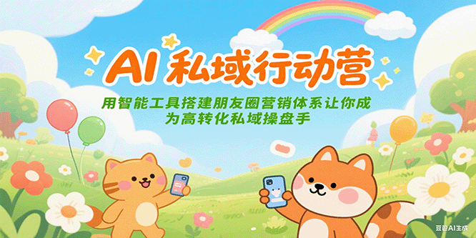 AI私域行动营：用智能工具搭建朋友圈营销体系让你成为高转化私域操盘手-优知识