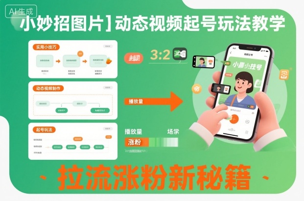 小妙招图片＋动态视频起号玩法教学，拉流涨粉新秘籍-知简网创